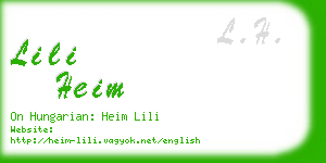 lili heim business card